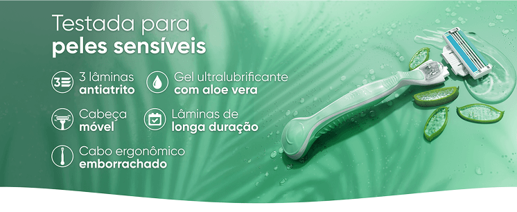 Banner Gillette Venus Testada para Peles Sensíveis