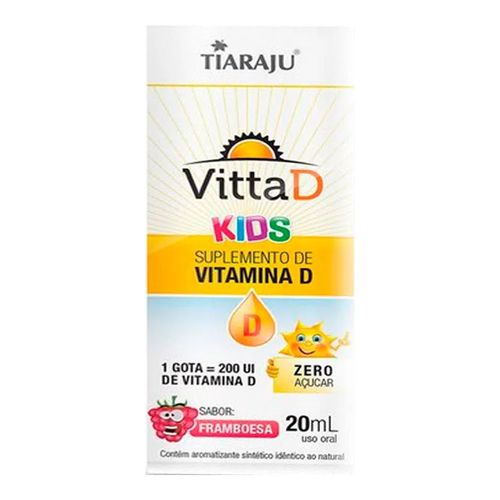 Vitamina-D-em-Gotas-Vitta-D-Kids-Sabor-Framboesa---Tiaraju---20ml Vitamina-D-em-Gotas-Vitta-D-Kids-Sabor-Framboesa---Tiaraju---20ml