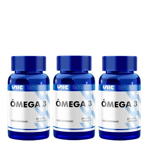 Kit Óleo De Peixe 1000Mg Ômega 3 3 Frascos De 60 Cáps