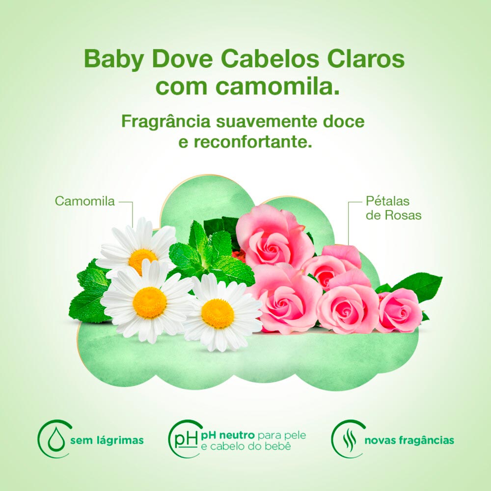 Shampoo Dove Baby Hidratação Enriquecida Cabelos Claros 200ml