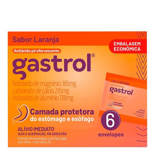 Antiácidos Gastrol 185Mg/G + 235Mg/G + 178Mg/G 6 Envelopes