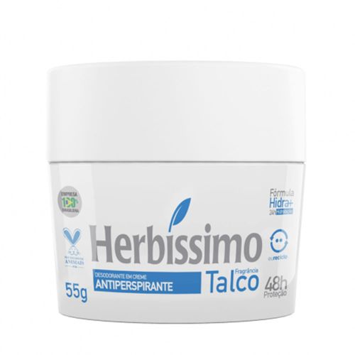Desodorante Em Creme Antiperspirante Talco Herbíssimo 55G preço