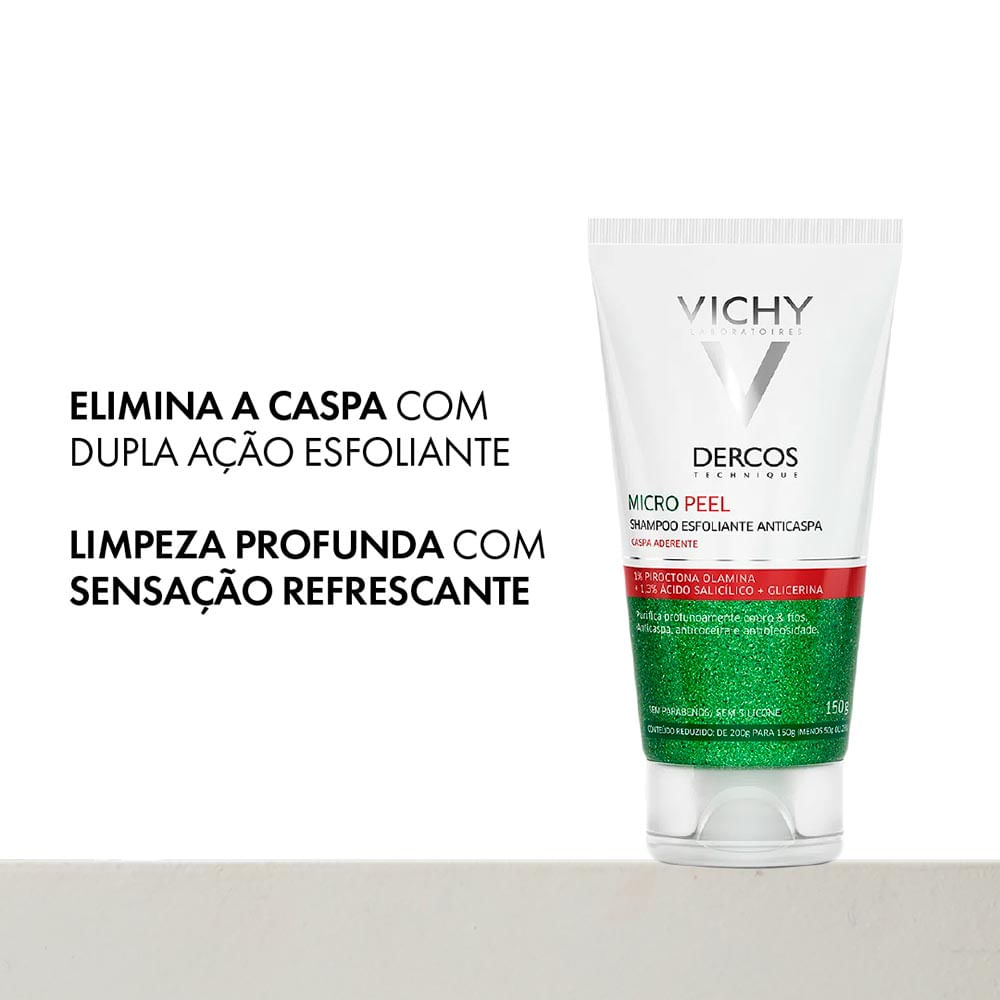 Shampoo Esfoliante Anticaspa Vichy Dercos Micro Peel 150ml - Drogarias