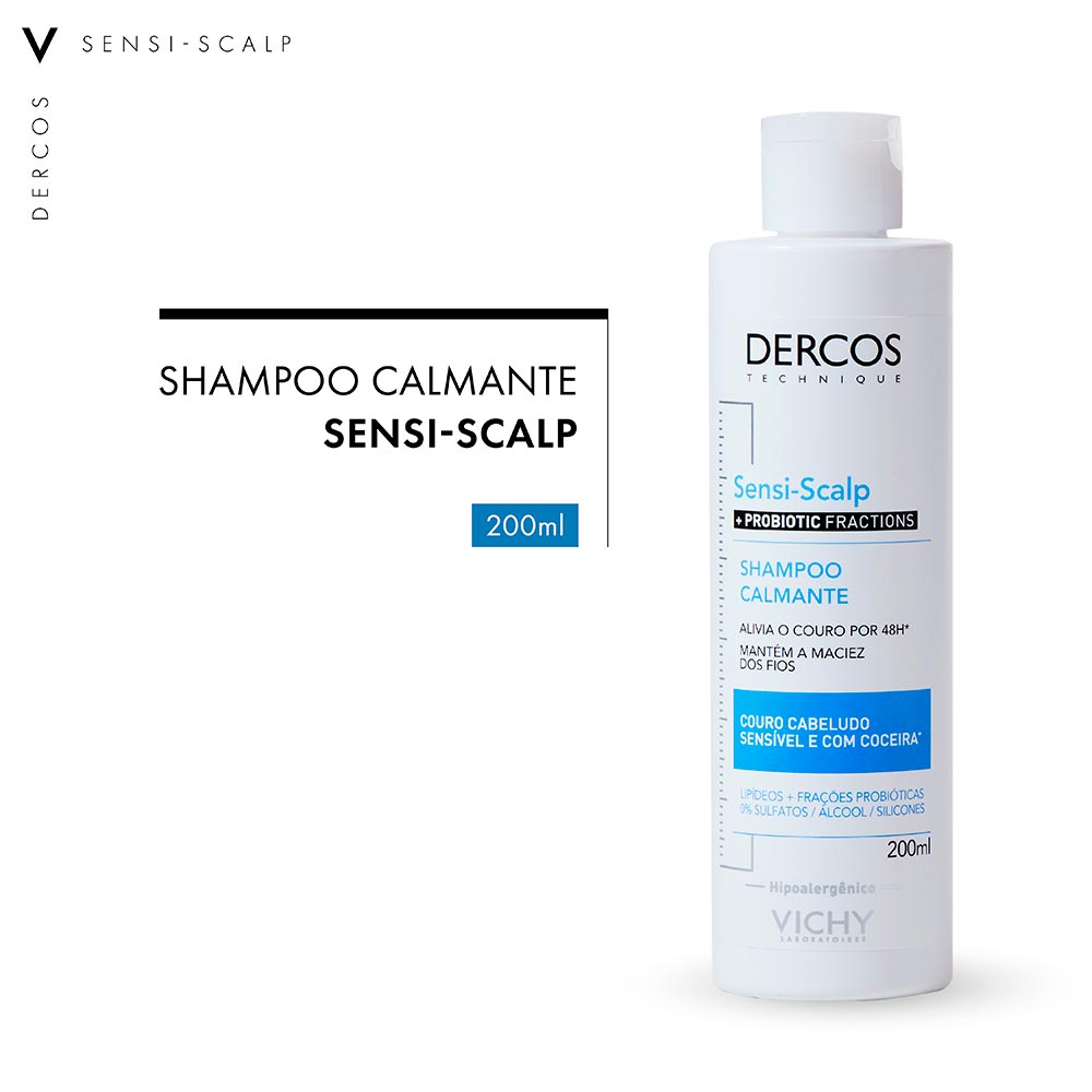 Shampoo Calmante Vichy Dercos SensiScalp Probiotic Sensível 200ml