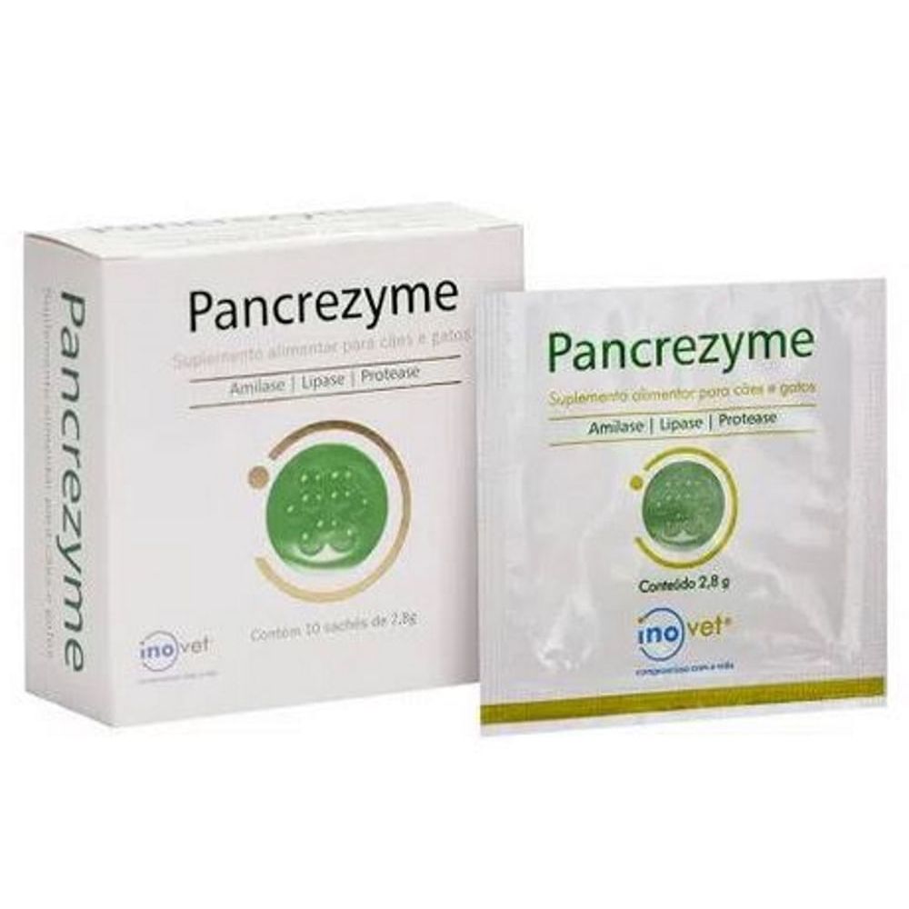 Pancrezyme Suplemento P/ Cães e Gatos Caixa C/ 10 Sachê de 2,8g- Inovet ...