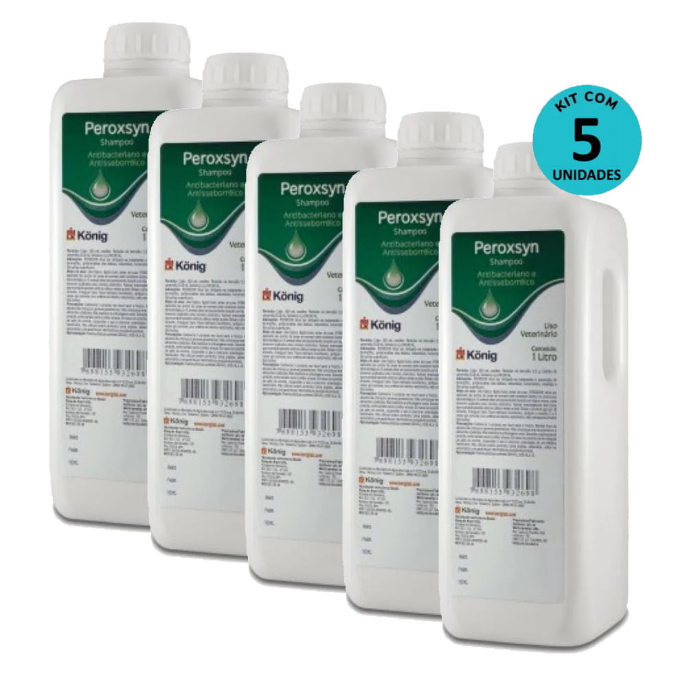 Shampoo Antibacteriano Peroxsyn 200ml Cães Konig - VETSHOP