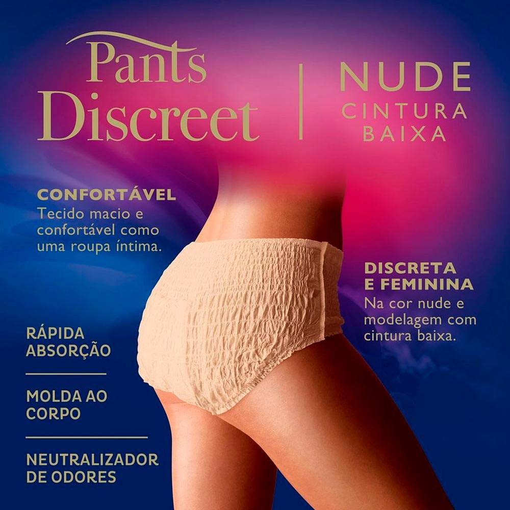 Roupa Íntima Tena Pants Discreet Nude Tamanho P/M 8 Unidades - Drogarias  Pacheco