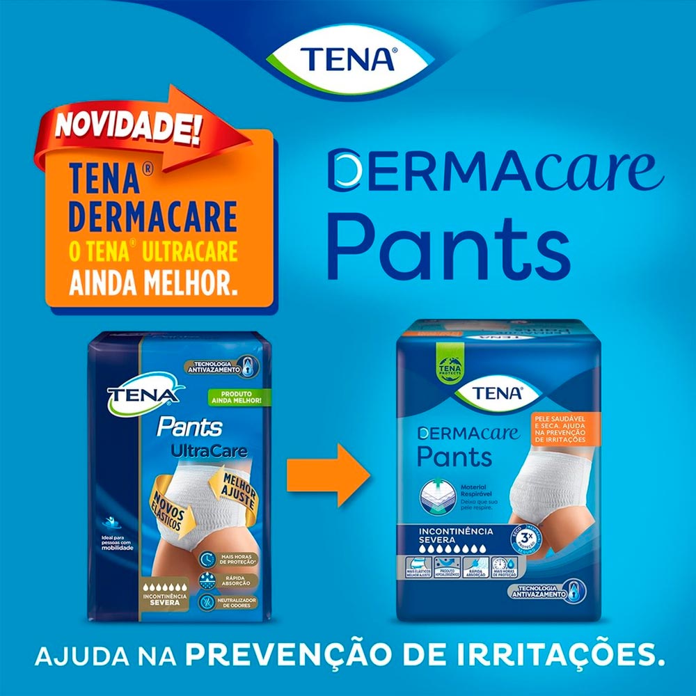 Roupa Íntima Tena Pants Ultra Dermacare P/M 16 Unidades - Drogarias Pacheco