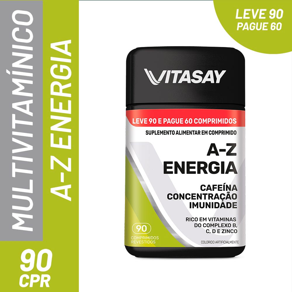 Suplemento Alimentar Vitasay Energia A-Z 90 Comprimidos