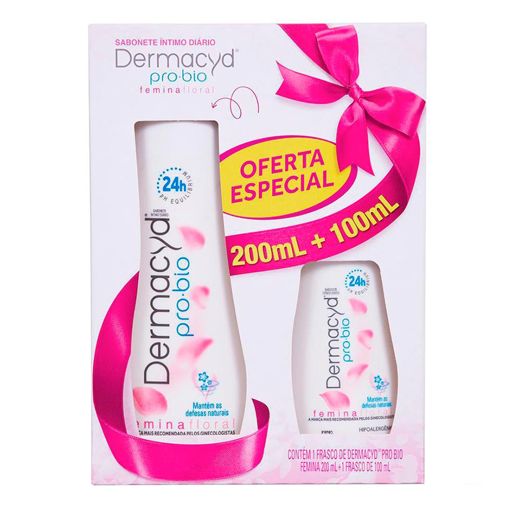 Kit Sabonete Líquido Íntimo Dermacyd Femina 200ml + 100ml - Drogarias ...