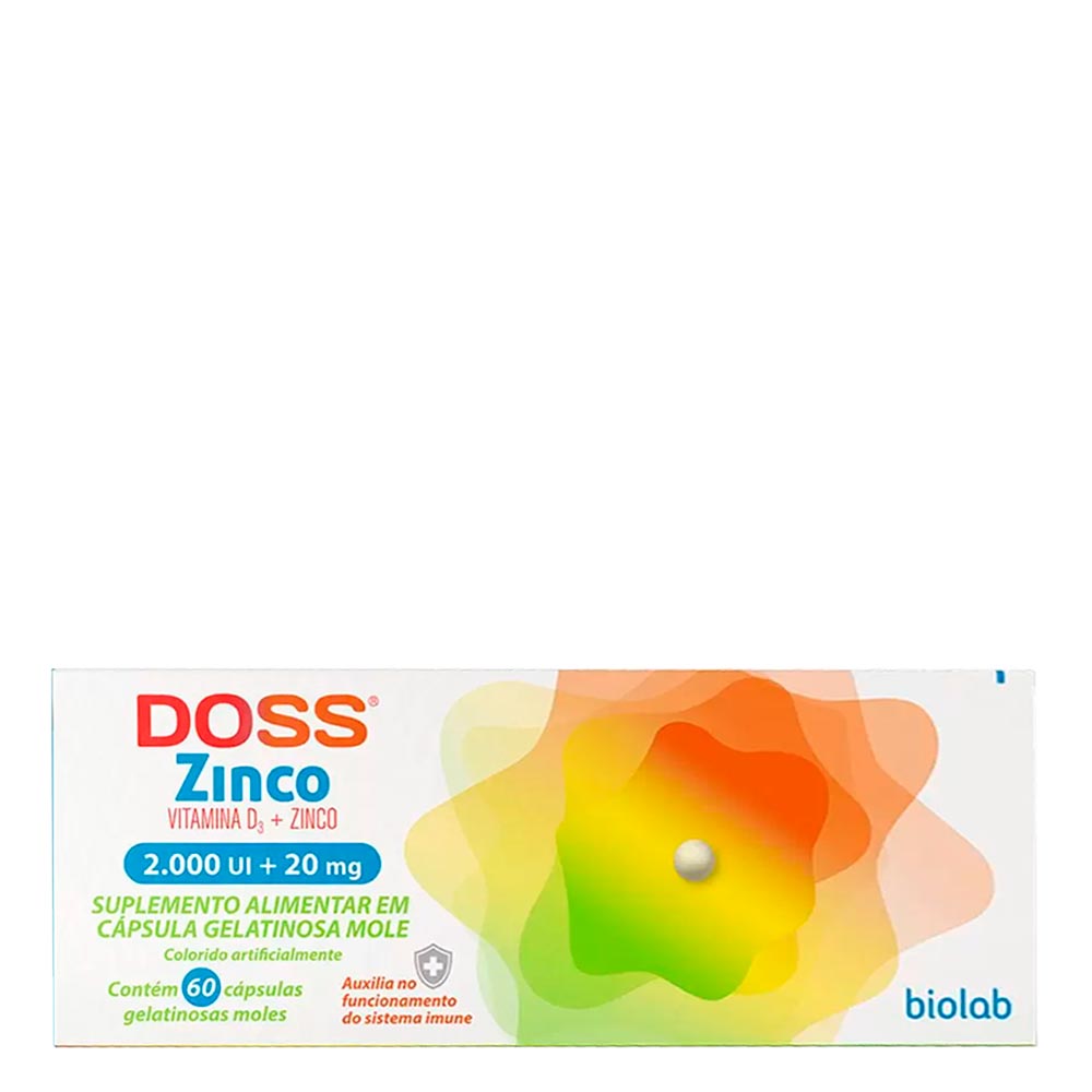 Doss Zinco 2000ui 20mg Biolab 60 Cápsulas Drogarias Pacheco 4968