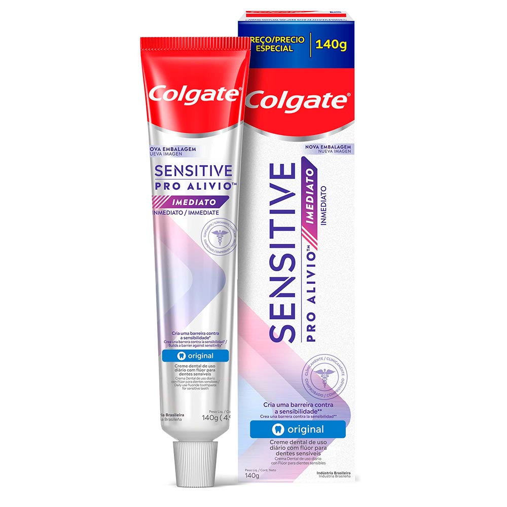 Creme Dental Para Sensibilidade Colgate Sensitive Pro Alívio Imediato Original 140g Drogarias 