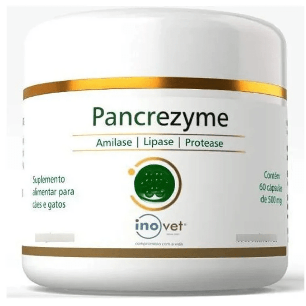 Pancrezyme 60 Cápsulas 280mg Para Cães e Gatos Inovet - Drogarias Pacheco