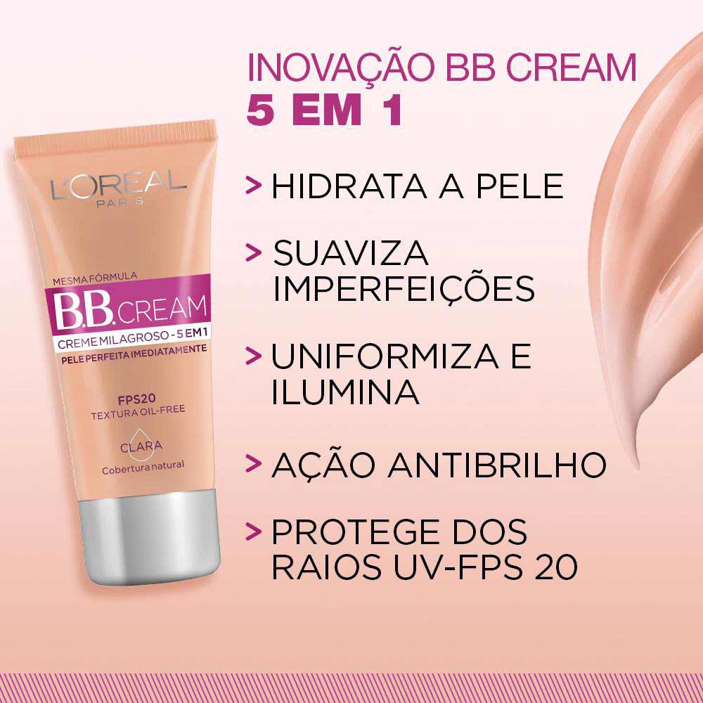 Base BB Cream L'Oréal Paris Dermo Expertise Cor Escura FPS20 30ml -  Drogarias Pacheco
