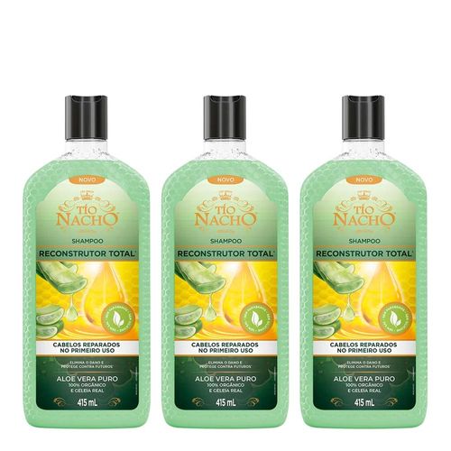 Kit-Shampoo-Tio-Nacho-Reconstrutor-Total-com-Aloe-Vera-Organico-Hidrata-e-Controla-e-Frizz-415ml-3-Unidades