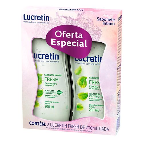 Kit Sabonete Líquido Íntimo Fresh Lucretin 2 Unidades 200ml