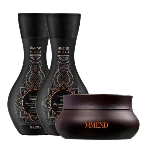 Kit-Amend-Millenar-Oleos-Indianos-Condicionador-300ml--Mascara-Capilar-300g--Shampoo-300ml