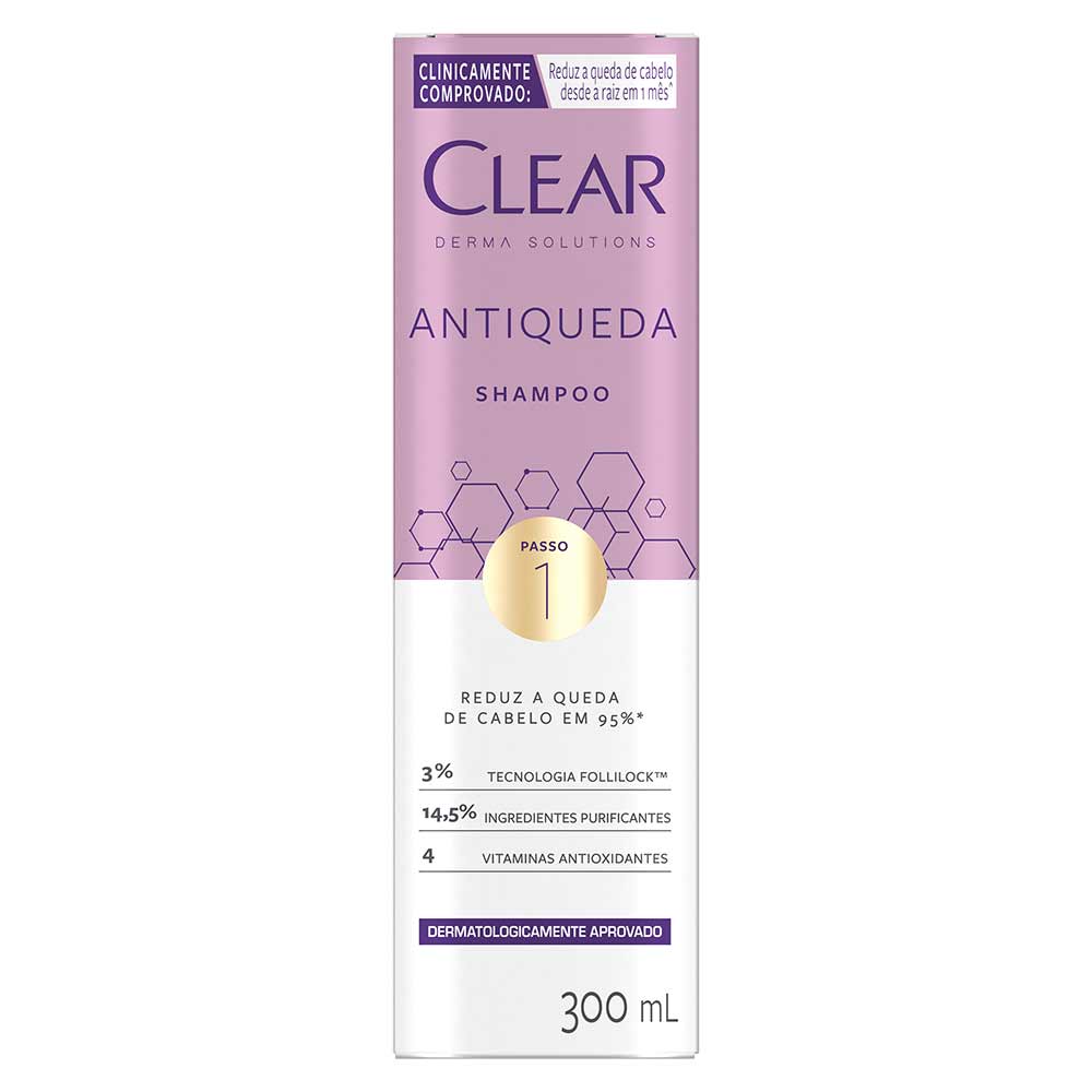 Shampoo Clear Derma Solutions Antiqueda 300ml - Drogarias Pacheco