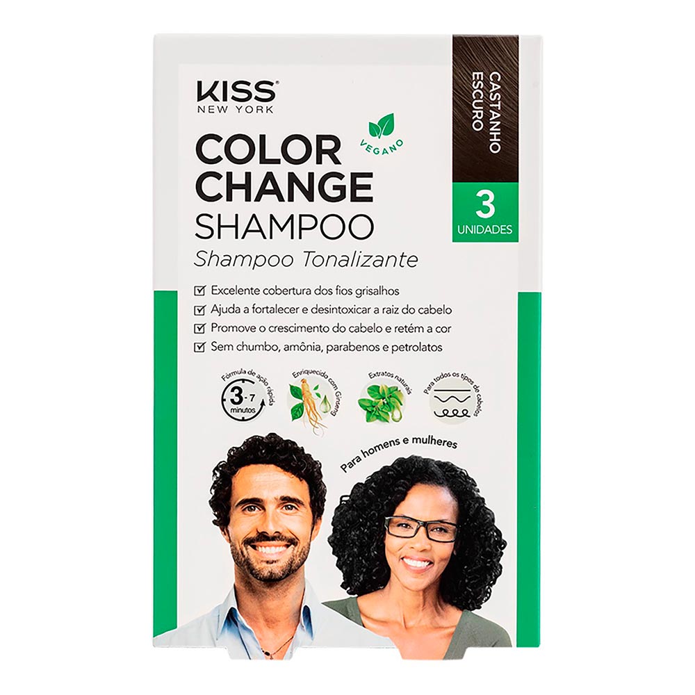 Color Change Shampoo Tonalizante Castanho Escuro X 3