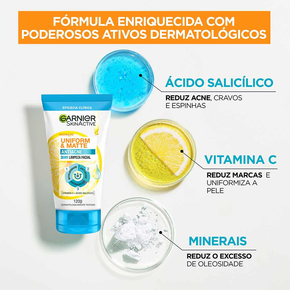 SABONETE LÍQUIDO FACIAL GARNIER SKINACTIVE UNIFORM&MATTE VITAMINA