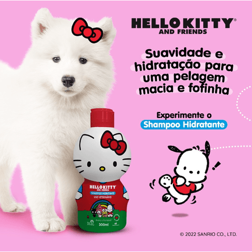 Shampoo Filhotes Hello Kitty and Friends Hidratante para Cães e Gatos 300ml