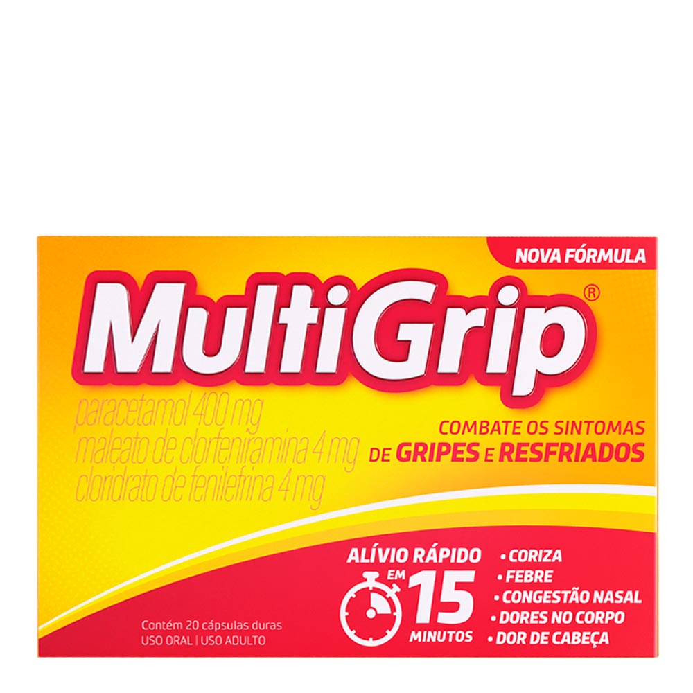 Antigripal Multigrip 400mg + 4mg + 4mg 20 Cápsulas Gelatinosas Duras