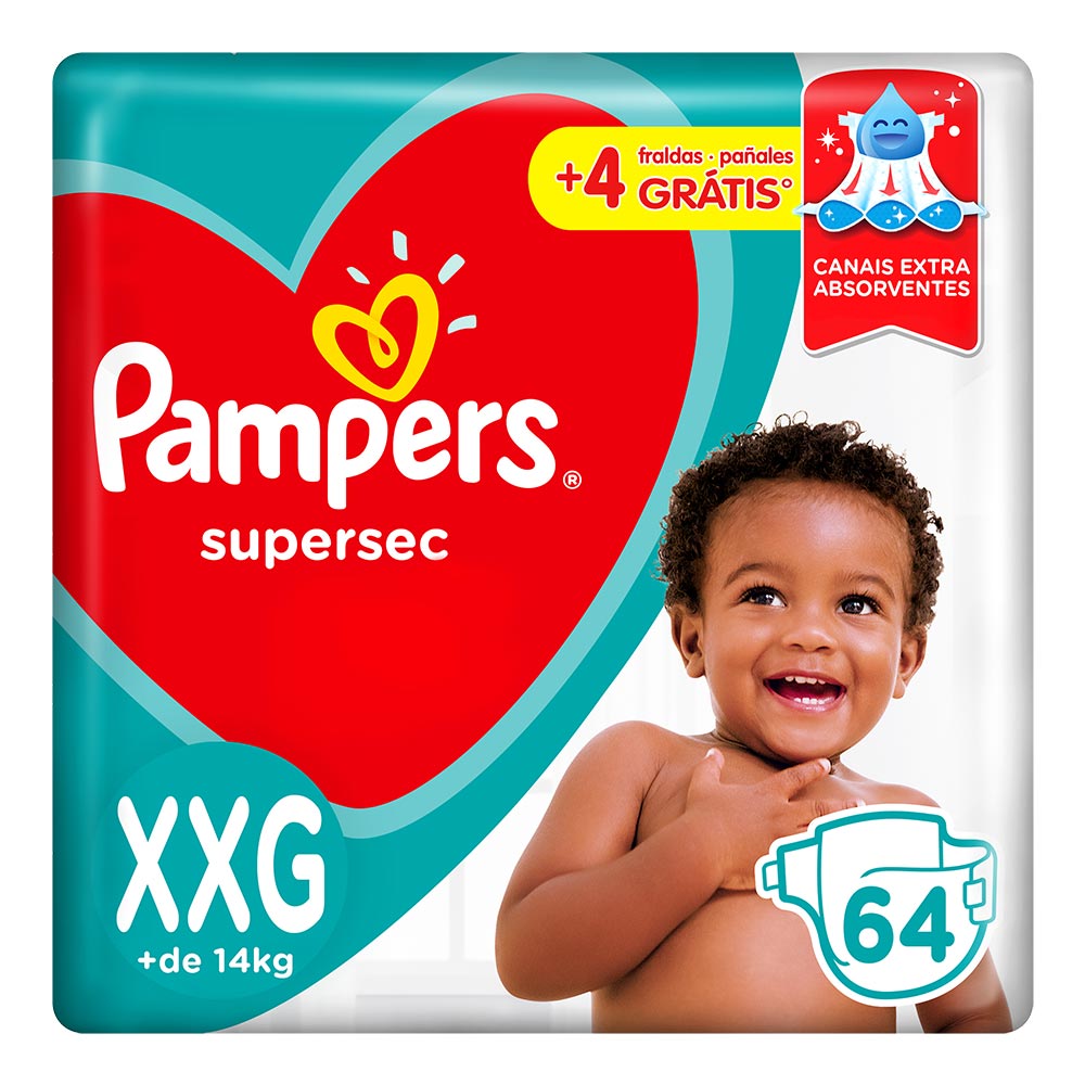 Fralda Pampers Super Sec XXG 64 Unidades