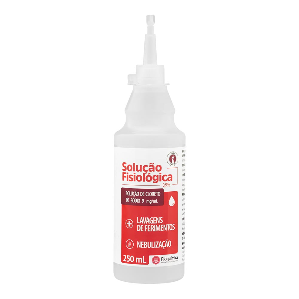 Solução Fisiológica 9mg/ml (0,9%) Rioquímica 250ml - Drogarias Pacheco