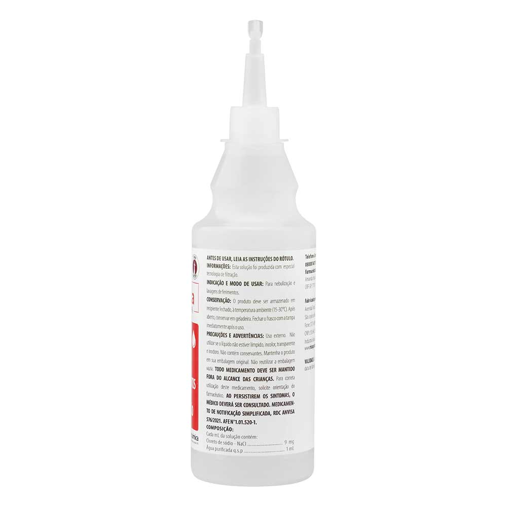 Solução Fisiológica 9mg/ml (0,9%) Rioquímica 250ml - Drogarias Pacheco