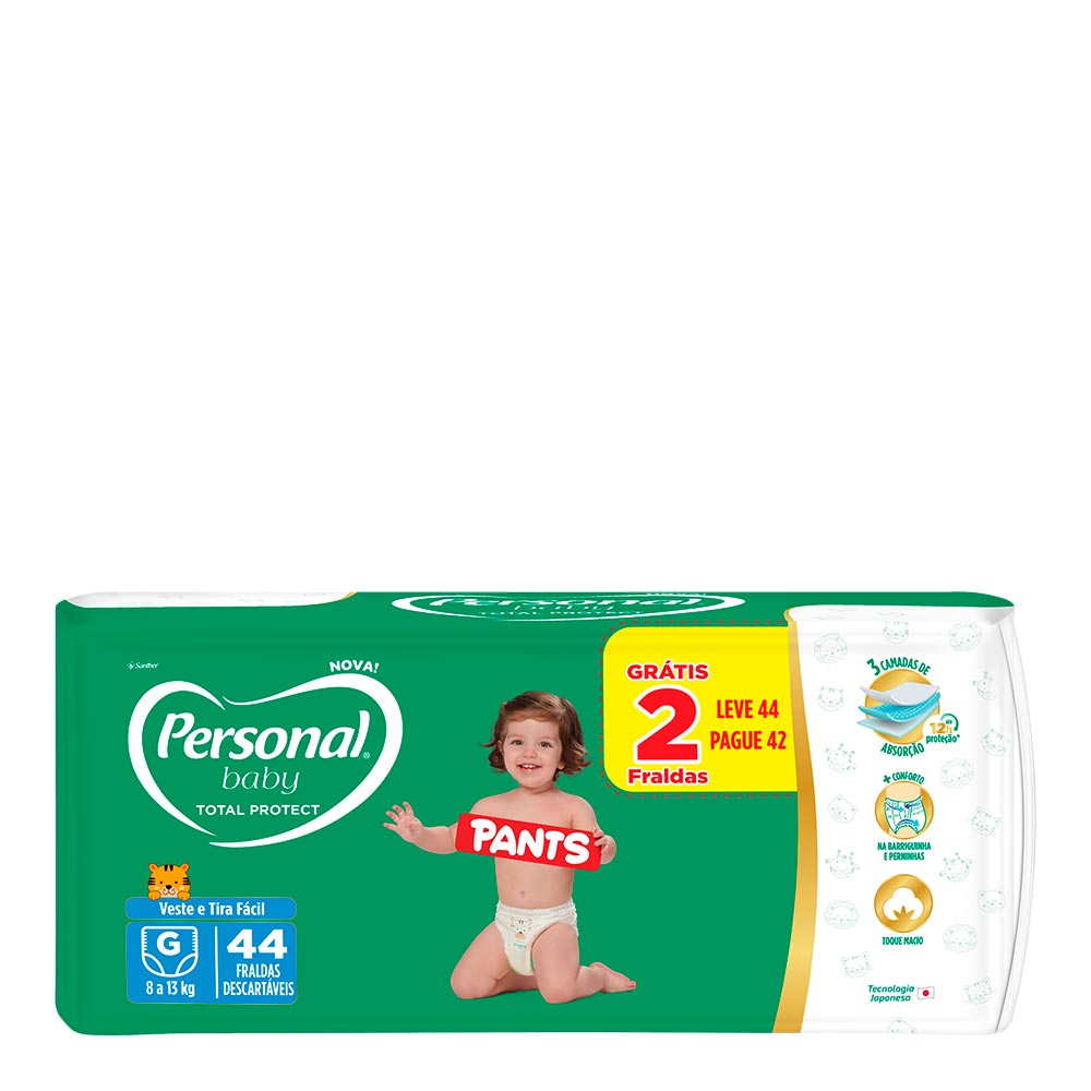 Fralda Infantil Personal Baby Pants Total Protect G 44 Unidades - Drogarias  Pacheco