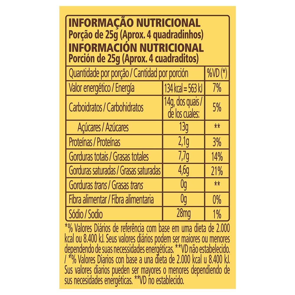 Chocolate Garoto Talento Branco Com Cereais E Passas 85g - Drogarias Pacheco