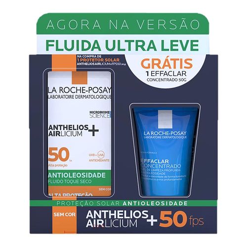 Kit La Roche-Posay Protetor Solar Facial Fps 50 Anthelios Airlicium 40G + Gel De Limpeza Effaclar Concentrado 50G