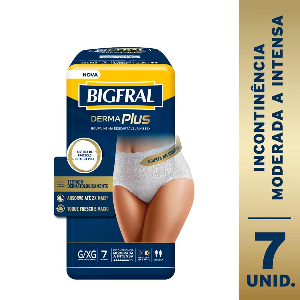 Roupa Íntima Bigfral Dermaplus G/GX 7 Unidades - Drogarias Pacheco