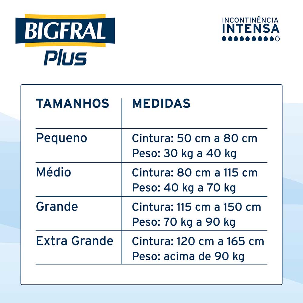 Fralda Adulta Bigfral Regular Plus G 7 Unidades - Drogarias Pacheco