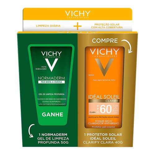 827789---Kit-Vichy-Protetor-Solar-Facial-Clarify-FPS60-Cor-Clara-40g-Gel-Limpeza-Profunda-Normaderm-50g-1 827789---Kit-Vichy-Protetor-Solar-Facial-Clarify-FPS60-Cor-Clara-40g-Gel-Limpeza-Profunda-Normaderm-50g-1