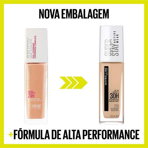 Base Longa Duração Maybelline NY SuperStay Active Wear 30h 220 Natural Beige  30ml - Drogarias Pacheco