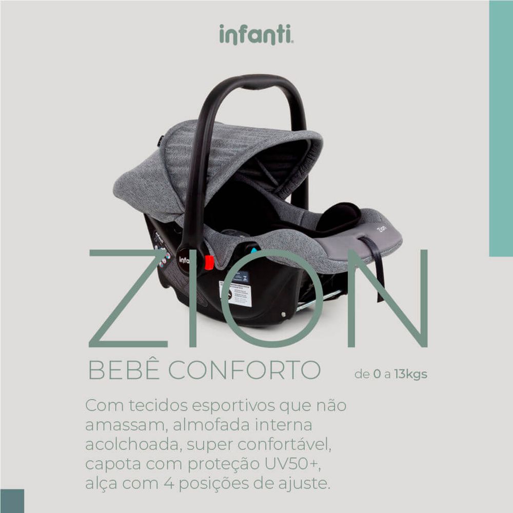 Bebê Conforto Zion, Infanti - Preto Bold - Drogarias Pacheco
