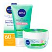 Kit-Nivea-Facial-Protetor-Solar-Sun-Beauty-Expert-FPS50-50g---Hidratante-em-Gel-acido-Hialuronico-e-Pepino-100g---Sabonete-em-Gel-150ml