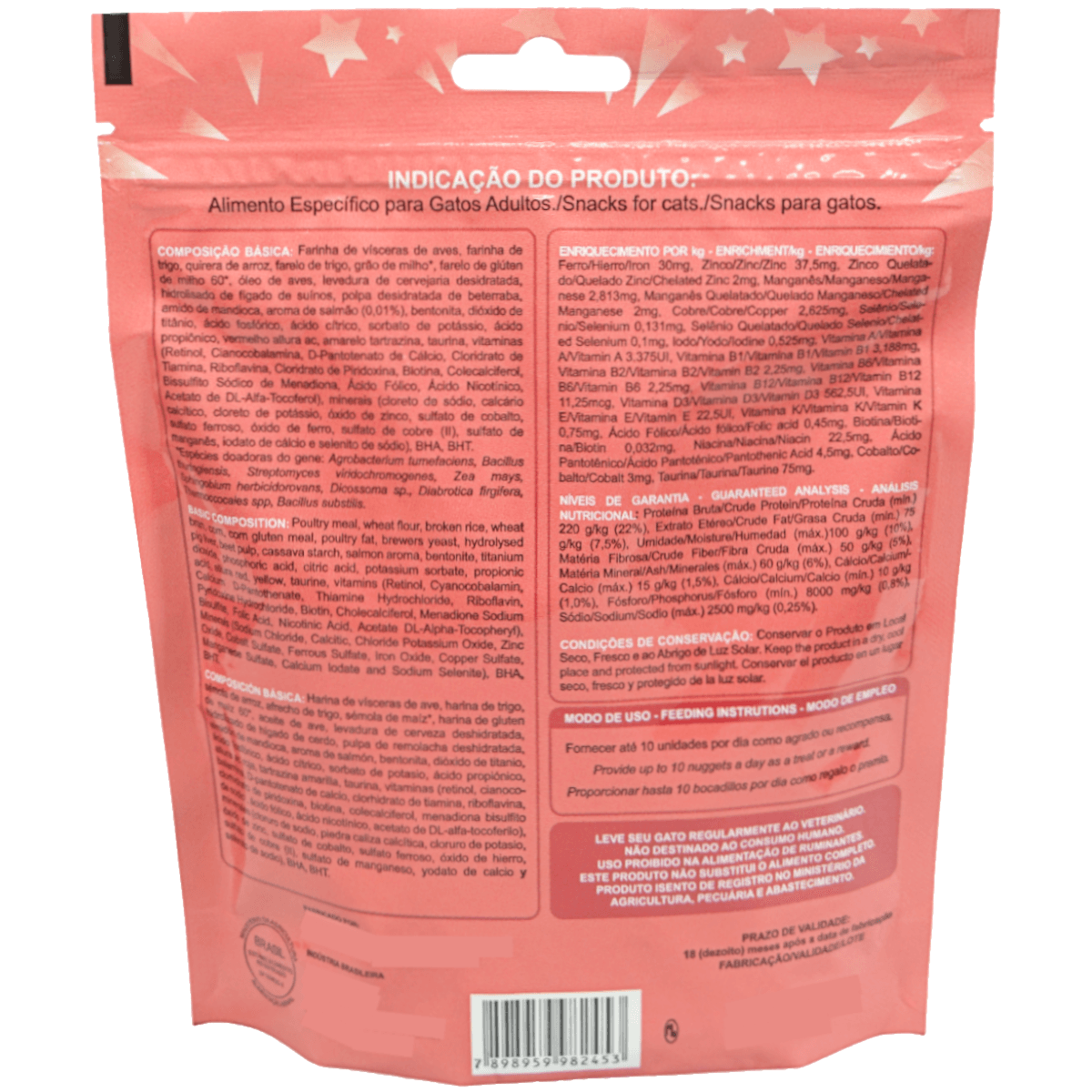 Hana Tastefull Nuggets Para Gatos Salmão Grelhado 150g Kit 4 un
