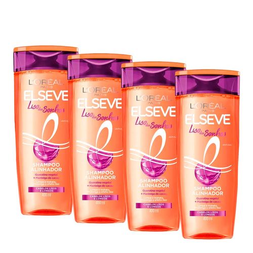 Kit-Elseve-Liso-Dos-Sonhos-Shampoo-400ml-4-Unidades