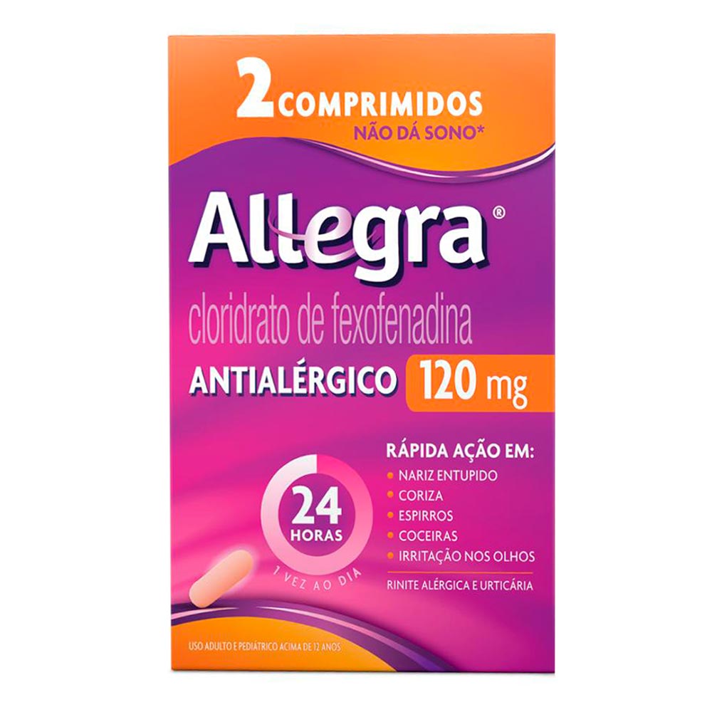 Antialérgico Allegra 120mg 2 Comprimidos