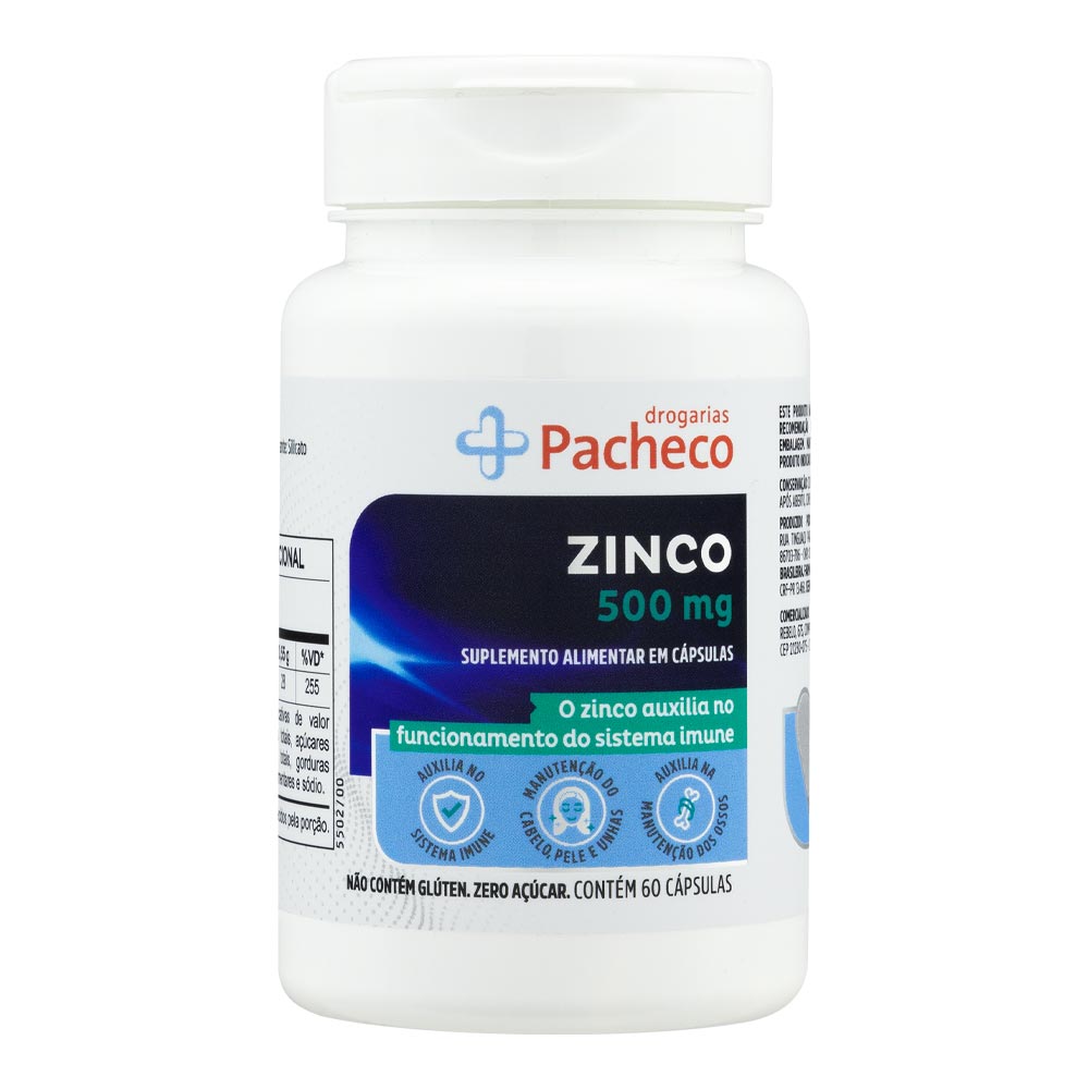 Zinco Drogarias Pacheco 60 Cápsulas
