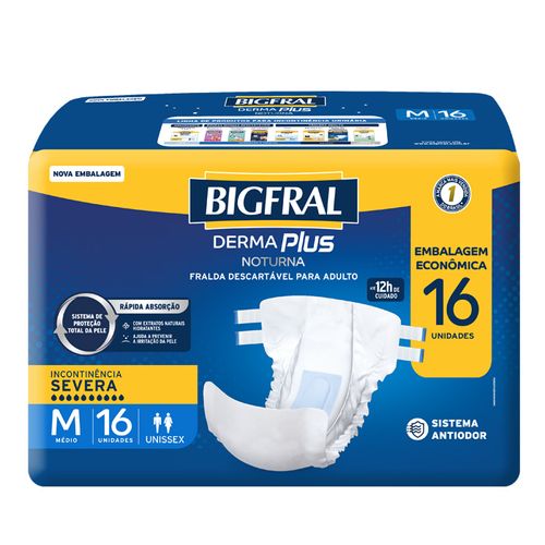 838900-Fralda-Geriatrica-Descartavel-Bigfral-Derma-Plus-Noturna-M-16-Unidades- 838900-Fralda-Geriatrica-Descartavel-Bigfral-Derma-Plus-Noturna-M-16-Unidades-