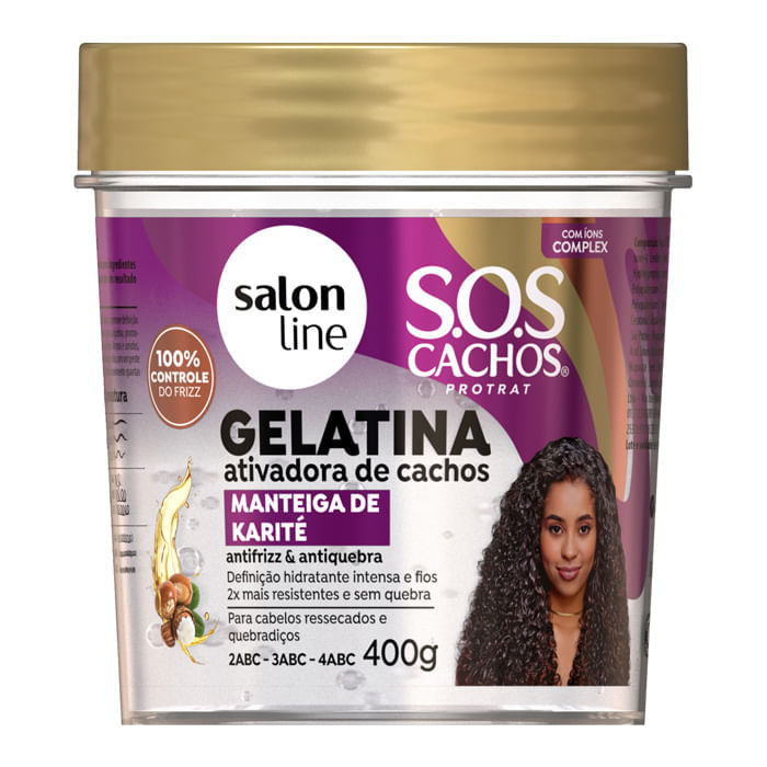 Gelatina Salon Line Ativadora De Cachos Manteiga De Karité 400g