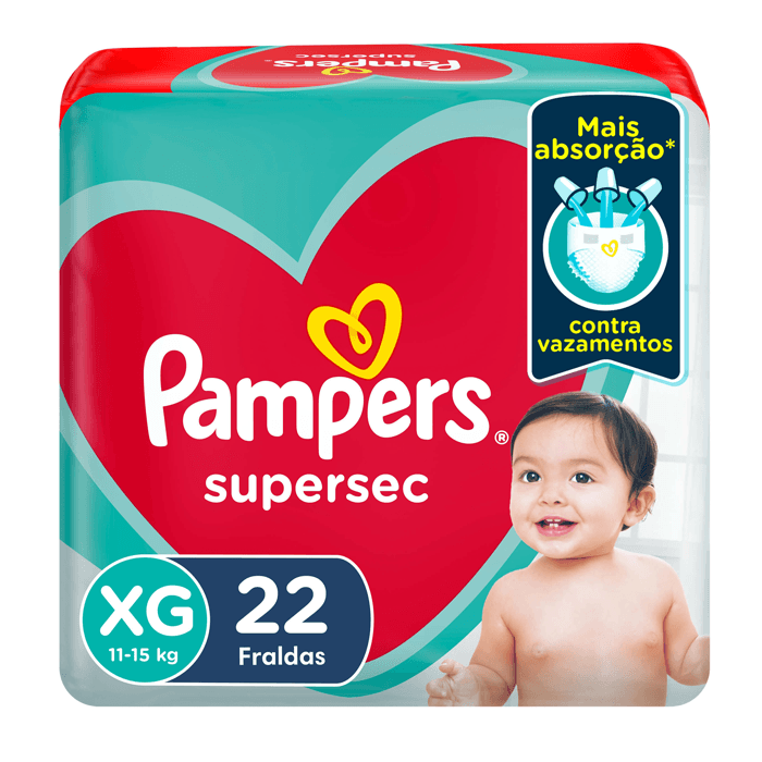 Fralda Pampers Super Sec XG 22 Unidades