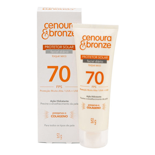 Protetor Solar Facial Cenoura & Bronze Fps70 50G