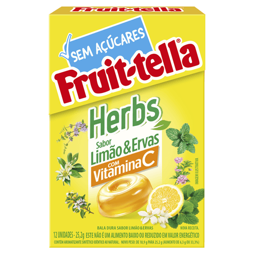 848883---Bala-Fruit-tella-Herbs-Limao-Ervas-Zero-Acucar-25-2g-12-Unidades_0000_7895144209142_99_6_1200_72_SRGB 848883---Bala-Fruit-tella-Herbs-Limao-Ervas-Zero-Acucar-25-2g-12-Unidades_0000_7895144209142_99_6_1200_72_SRGB