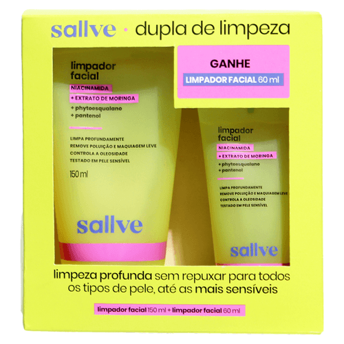 Kit Sallve Limpador Facial 150Ml + Limpador Facial 60Ml