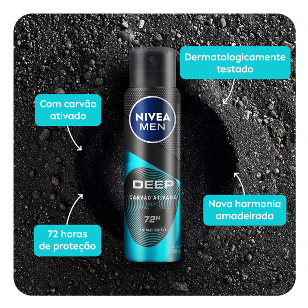 Desodorante Antitranspirante Nivea Men Deep Beat Aerossol 150ml