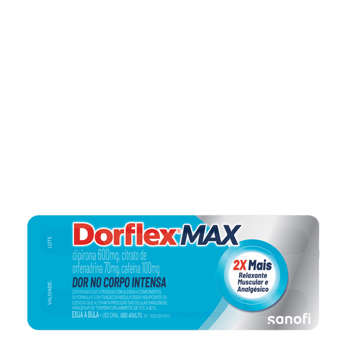 Dorflex Max 600mg + 70mg + 100mg, Caixa Com 80 Comprimidos